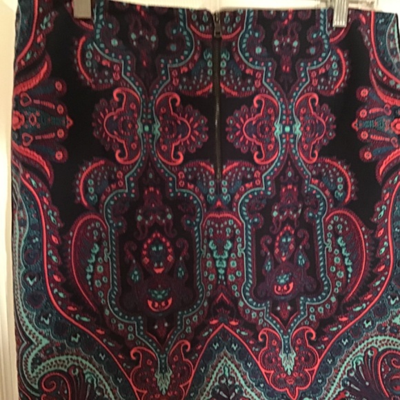 Adrianna papell pencil paisley skirt - Picture 3 of 5